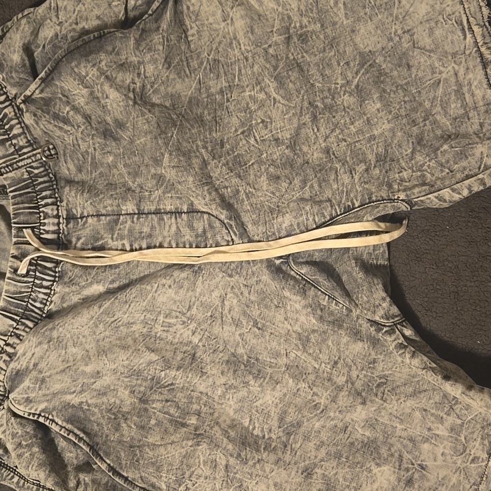 Hyper Denim Gray Washed Drawstring Shorts XXL
